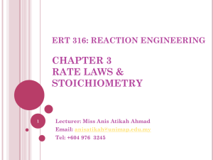 Rate Law & Stoichiometry