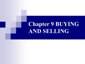 Chapter 9 BUYING AND SELLING