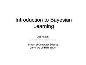 Introduction to Bayesian Learning - Computer Science