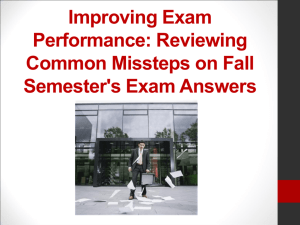 Improving Exam Performance: Reviewing Common Missteps on Fall