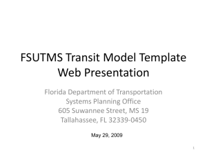 FSUTMS Transit Model Template Web Presentation