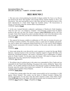 2014-15 Alpha Set Bee Round 2 - International History Bee & Bowl