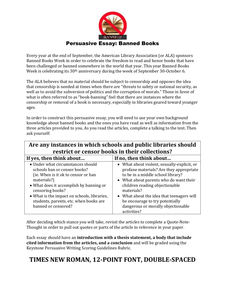 essay on banned books