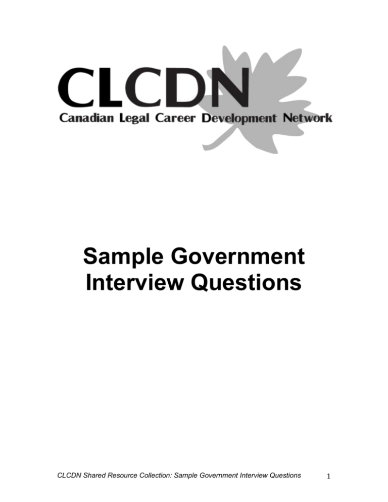 government social research interview questions