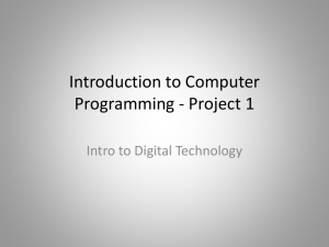 Intro to Programming Project 1