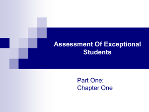 Assessment Of Exceptional Students