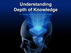 Understanding Depth of Knowledge - West Virginia Department of