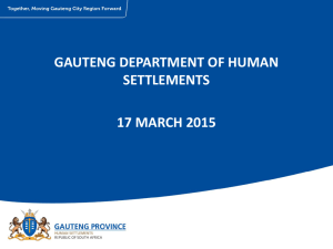 Gauteng Department of Human Settlements presentation