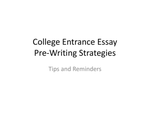 Common Application Essay Topic Pre