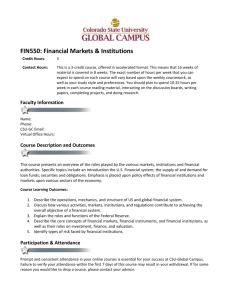 FIN550: Financial Markets & Institutions