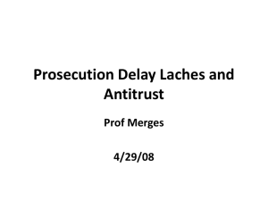 Antitrust and Prosecution Delay Laches