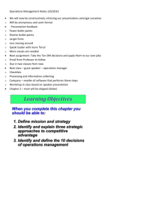 Operations Management Notes 020610