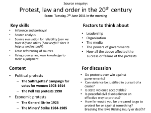 Protest revision notes no background