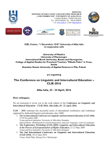 The Conference on Linguistic and Intercultural Education – CLIE