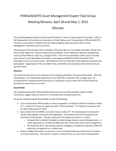 Asset Management ETG Minutes April 30, May 1, 2015 FHWA