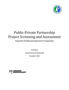 Public-Private Partnership Project Screening and Assessment