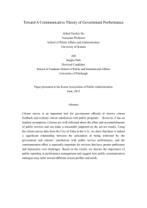 Toward A Communicative Theory of Government Performance