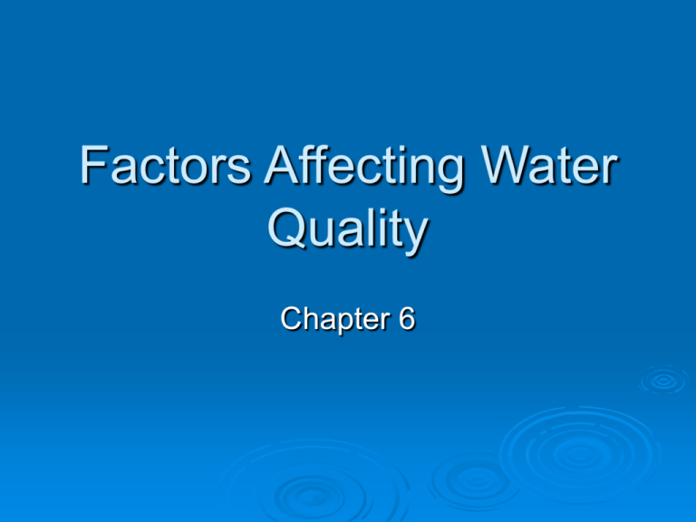 Human Factors That Affect Water Quality