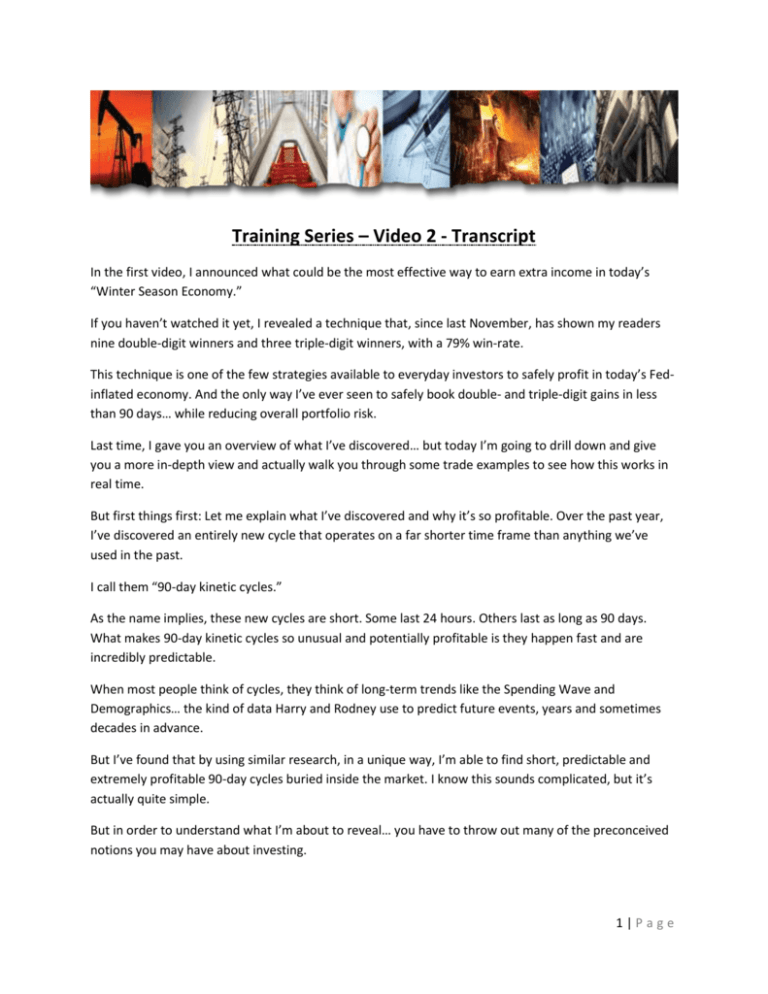Training Series – Video 2 - Transcript