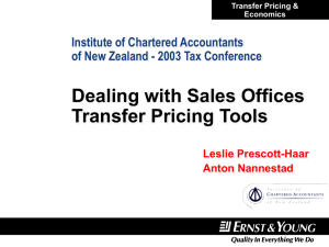 Dealing with the Sales Offices – Transfer Pricing Tools