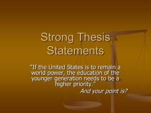 Strong Thesis Statements