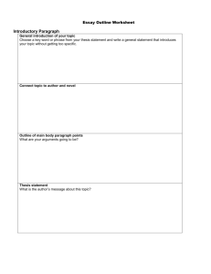 Essay Outline Worksheet