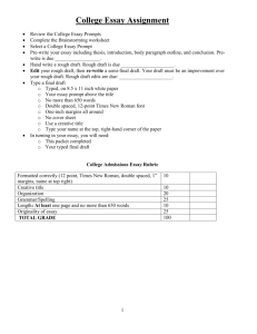 College Eassay outline packet