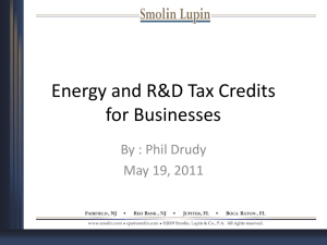 Energy And R&D Tax Credits For Businesses