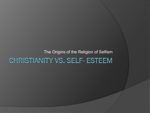 Christianity VS. Self- Esteem - First Presbyterian Church of Hospers