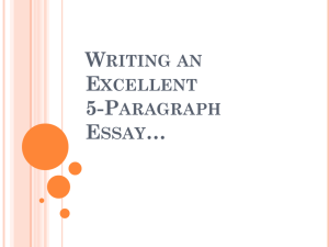 Writing an Excellent Essay (Juniors-Sophomores 2009-10)
