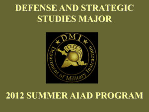 DEFENSE AND STRATEGIC STUDIES MAJOR 2012 SUMMER