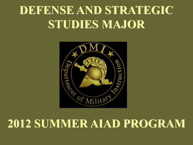 Defense And Strategic Studies Major 2012 Summer