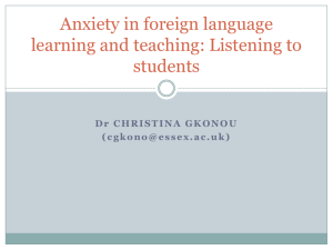 Anxiety in foreign language learning and teaching: Listening to