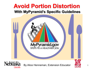 Using the MyPyramid Guidelines to avoid portion distortion