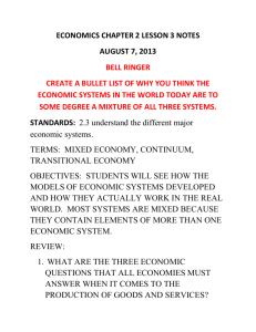 economics chapter 2 lesson 3 notes august 7, 2013 bell ringer