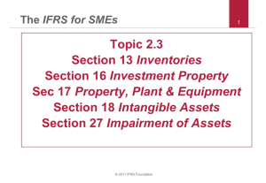 Topic 2.3 Section 13 Inventories Section 16 Investment Property
