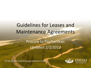 Lease and Maintenance Guidelines