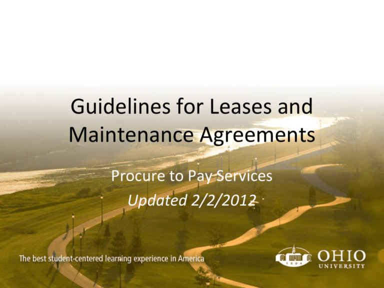 Lease And Maintenance Guidelines