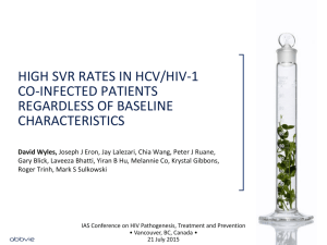 high svr rates in hcv/hiv-1 co-infected patients regardless of baseline