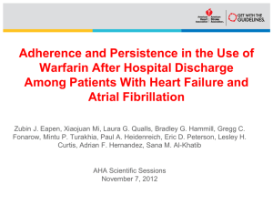 Adherence and Persistence in the Use of Warfarin After Hospital