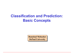 Basic Concepts in Classification & Prediction