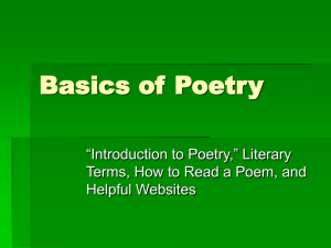 Basics of Poetry