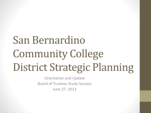 Strategic Planning - San Bernardino Community College District