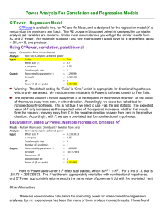 R2 Power Analysis - East Carolina University