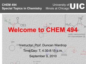 CHEM 494 Lecture 1 - UIC Department of Chemistry