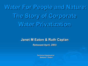 Water Privatization - Alliance for Democracy