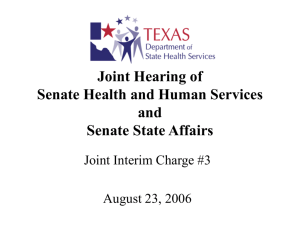 082306HHSStateAffairsJoint - Texas Department of State Health