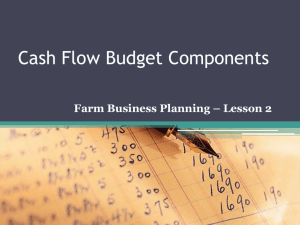 Cash Flow Budget Components