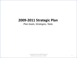 2009-2011 Strategic Plan Summary of Vision and Mission