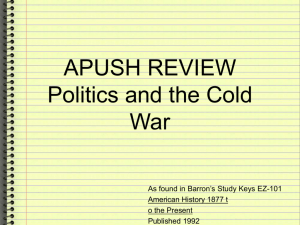 APUSH Keys to Unit 10 Cold WAR
